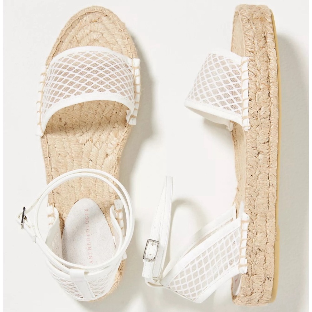 Anthropologie White Platform Espadrille Sandals NWT 8, 9